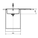 Кухонная мойка Franke Mythos MTG 611, крыло справа (114.0594.685) гранитная - врезная - цвет Серый камень