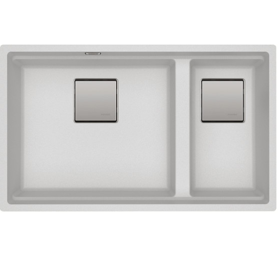 Кухонна мийка Franke KUBUS 2 KNG 120 (125.0517.124) гранітна - монтаж під стільницю - колір Білий - (коландер та коврик Rollmat у комплекті)