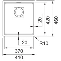 Кухонна мийка Franke KUBUS 2 KNG 110-37 (125.0517.101) гранітна - монтаж під стільницю - колір Сахара - (коландер та коврик Rollmat у комплекті)