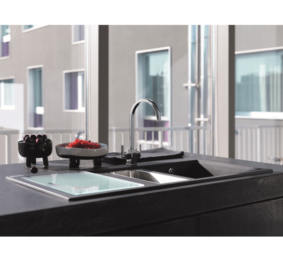 Кухонна мийка Franke Mythos MTG 651, крило зліва (114.0594.810) гранітна - врізна - колір Мигдаль