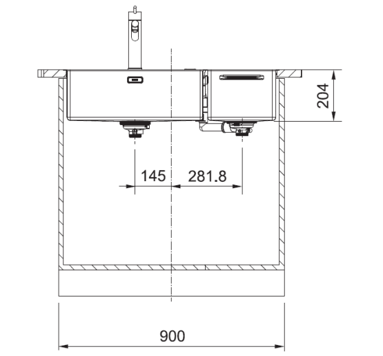 Кухонная мойка Franke BWX 220-54-27 TL WCR (127.0538.259) малая чаша справа нержавеющая сталь - монтаж врезной или в уровень со столешницей - полированная
