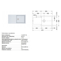 Кухонна мийка Franke MARIS MRG 611-97 XL white 970x500 (114.0367.724)