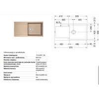 Кухонная мойка Franke MARIS MRG 611-97 XL beige 970x500 (114.0367.729)