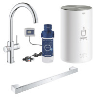 Набір Grohe змішувач для кухні з бойлером Red Duo 30083001 M-size + тримач для рушників Selection Cube 40807000