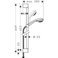 Душевой набор Hansgrohe Crometta 85 Vario (0.65 m) хром (27763000)