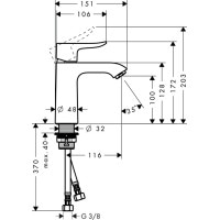 Смеситель для раковины Hansgrohe Metris хром (31084000)