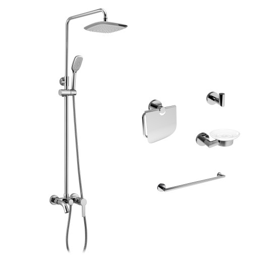 Комплект душова система з змішувачем для ванни Imprese BILA DESNE хром (T-10155+100014) 