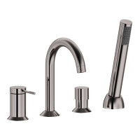 Змішувач врізний на 4 отвори для ванни Imprese BRENTA графіт хром (ZMK091908050) 