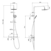 Душова система з термостатом для ванни Imprese CENTRUM W хром (Т-10510) 