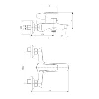 Змішувач для ванни Imprese FLORENC хром (f03208401AA) 