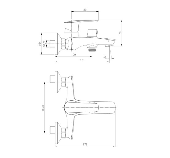 Змішувач для ванни Imprese FLORENC хром (f03208401AA) 