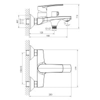 Змішувач для ванни Imprese KAMPA хром (10285) 