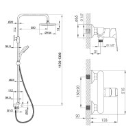Комплект змішувач для душу з душовою системою Imprese KUCERA хром (SET20220128)