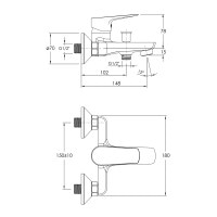 Змішувач для ванни Imprese MODUS хром (f03208201SR) 