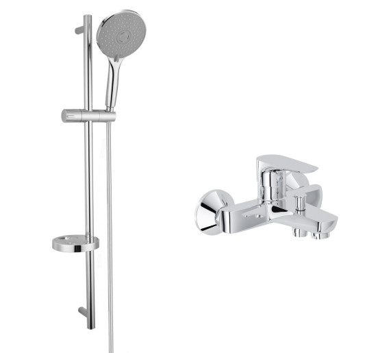 Комплект смеситель для ванны и душа с душевой стойкой Imprese MODUS хром (SET20220121)