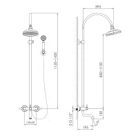 Душова система з змішувачем для ванни Imprese PODZIMA ZRALA патинована бронза (ZMK02170809) 