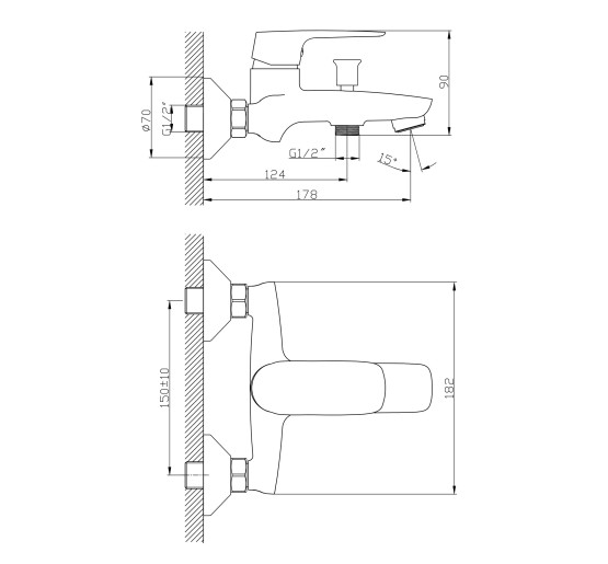Змішувач для ванни Imprese STRELA хром (f03208301AA) 
