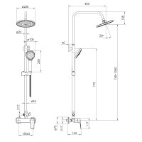 Комплект змішувач для душу з душовою системою Imprese VITE хром (t03007401AA)