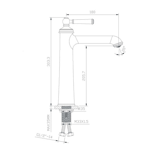 Змішувач для раковини Imprese Hydrant (ZMK031806011)