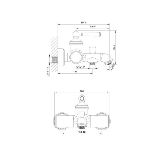 Змішувач для ванни Imprese Hydrant (ZMK031806040)