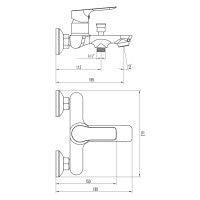 Змішувач для ванни Imprese Kucera хром (10105)