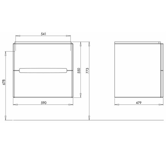Шкафчик подвесной под умывальник Kolo Modo 59x55x47,9 белый глянец (89425)