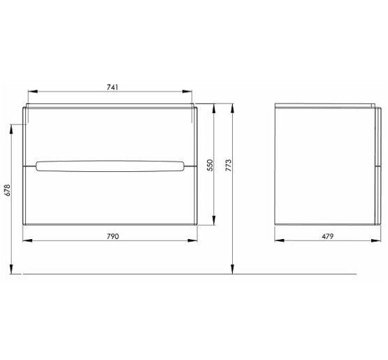 Шкафчик подвесной под умывальник Kolo Modo 79x55x47,9 белый глянец (89426)