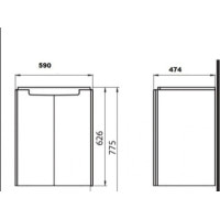 Комплект мебельный Kolo Modo 60 шкафчик+раковина (L39002000)
