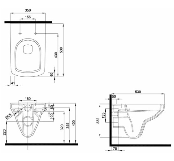 Унитаз подвесной GEBERIT SELNOVA Square Rimfree (500.275.01.1)