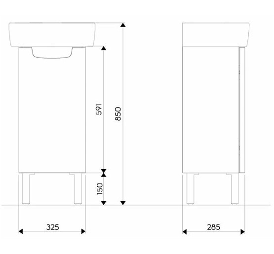 Шкафчик підвісний під умивальник Kolo Rekord 32,5x59,1x28,5 білий глянець (89541)