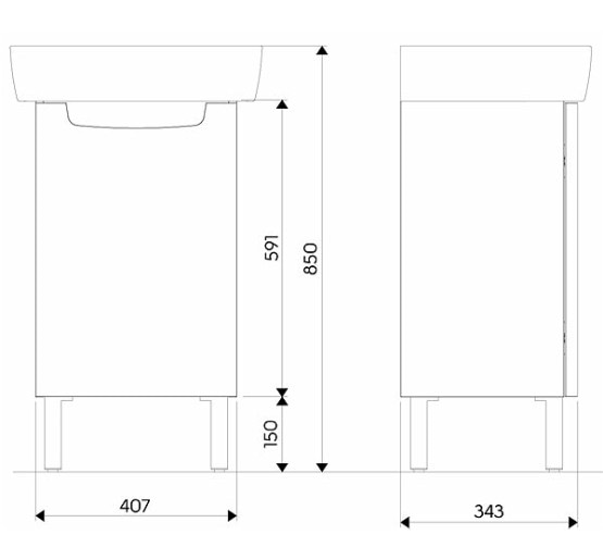 Шкафчик подвесной под умывальник Kolo Rekord 40,7x59,1x34,3 белый глянец (89543)