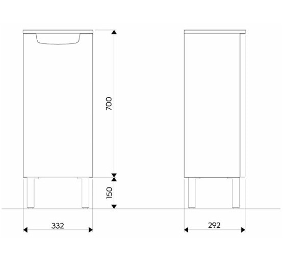 Шкафчик підвісний  Kolo Rekord 33,2x70x29,2 білий глянець (88474)