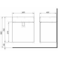 Шкафчик подвесной под умывальник Kolo Twins 60x57x46 черный матовый (89500)