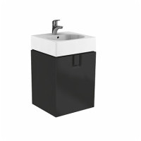 Шкафчик подвесной под умывальник Kolo Twins 60x57x46 черный матовый (89488)