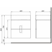 Шкафчик подвесной под умывальник Kolo Twins 60x57x46 белый глянец (89492)