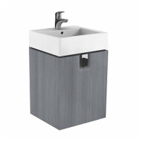 Шкафчик подвесной под умывальник Kolo Twins 50x57x46 серебряный графит (89484)