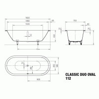 Ванна Kaldewei Classic Duo Oval (mod 116) 170x70 біла (292600010001)