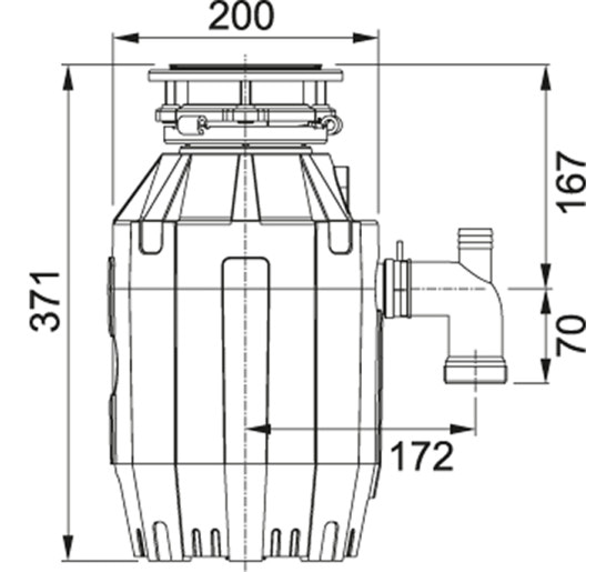 Подрібнювач харчових відходів Franke TURBO ELITE TE-75 потужність 0.75 к.с (134.0535.241)