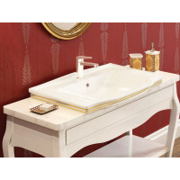 Умывальник Idevit Neo Classic 85 белый/декор золото (3301-0805-0088)
