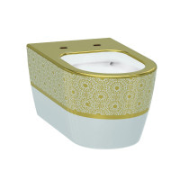 Унітаз підвісний Idevit Alfa білий/декор золото (3104-2616-1101) 