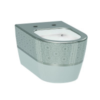 Унітаз підвісний Idevit Alfa білий / декор срібло (3104-2616-1201) 