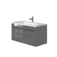 Тумба Ювента Tivoli Tv-100 сіра з раковиною Soft 100 біла