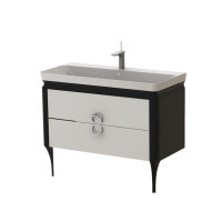 Тумба Ювента Ticino Tс-105 чорна з умивальником  Luxury 100