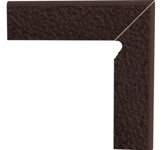 Цоколь Paradyz Natural Brown Duro правый структурный двоелементний лестничный 30x30