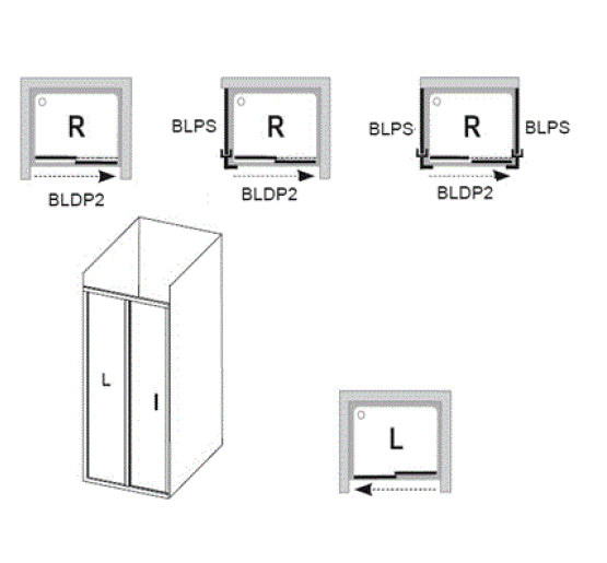 Душевые двери Ravak Blix BLDP2-110 белый/transparent (0PVD0100Z1)