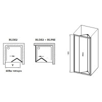 Душові двері Ravak Blix BLDZ2-80 полір.алюм./transparent (X01H40C00Z1)