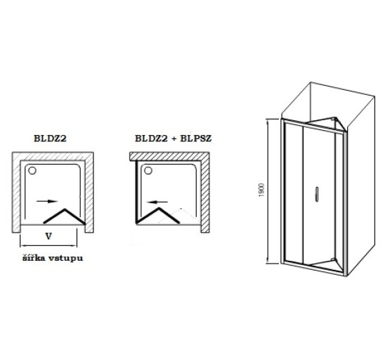 Душевые двери Ravak Blix BLDZ2-90 полир.алюм./transparent (X01H70C00Z1)