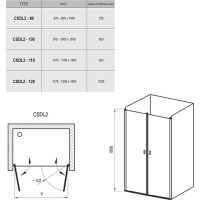 Душевые двери Ravak Chrome CSDL2-120 белый/transparent (0QVGC10LZ1)