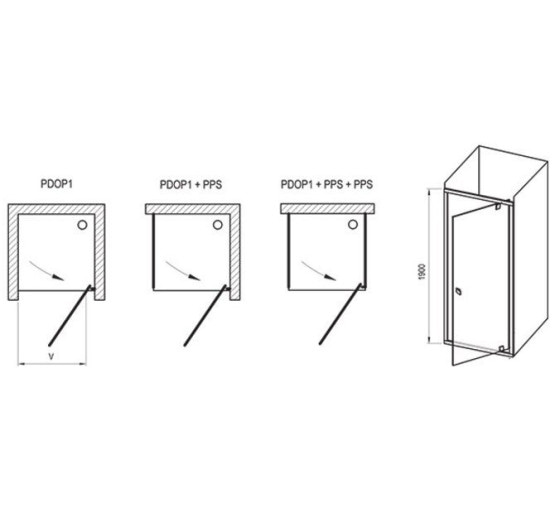 Душевые двери Ravak Pivot PDOP1-90 белый/transparent (03G70101Z1)