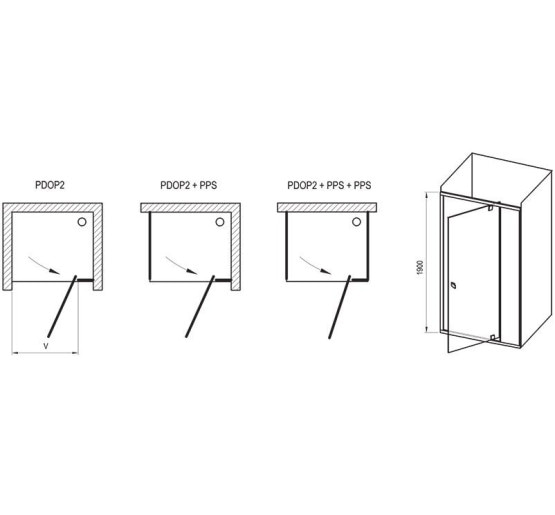 Душевые двери Ravak Pivot PDOP2-100 сатин/transparent (03GA0U00Z1)